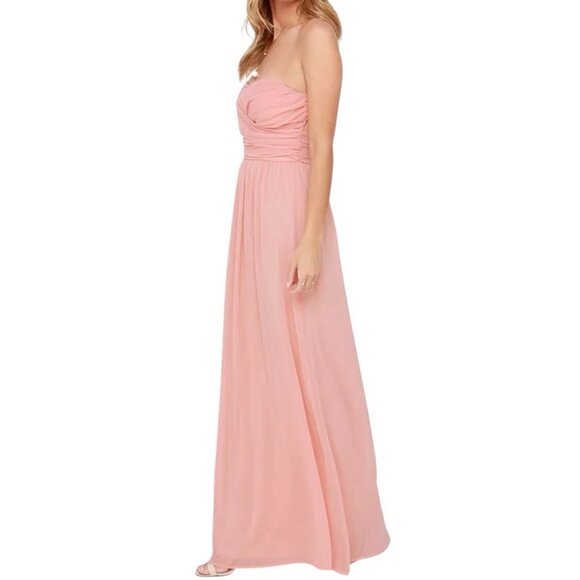 Lulu's Blush Strapless Maxi Dress - Picture 2 of 14
